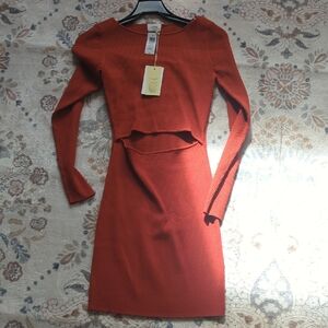 Wilfred Terracotta Long Sleeve Dress
